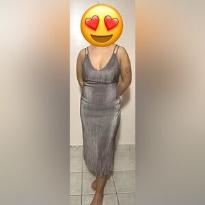 Chic Taupe Midi Dress